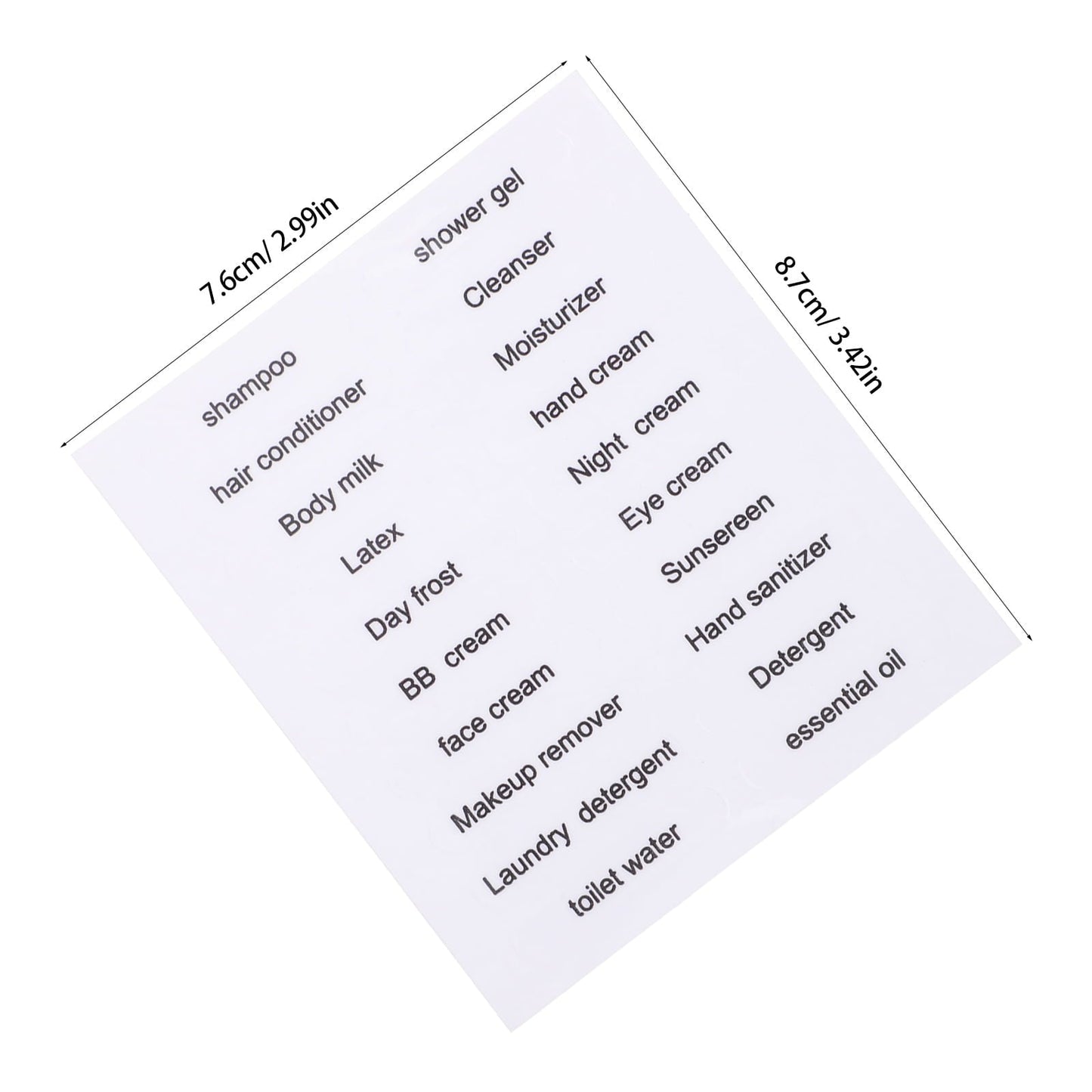 HOOWIFFY Black PVC Travel Toiletry Labels for Home and Travel Organization, 30 Pieces Stickers