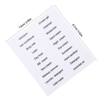 HOOWIFFY Black PVC Travel Toiletry Labels for Home and Travel Organization, 30 Pieces Stickers