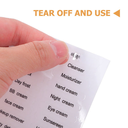 HOOWIFFY Black PVC Travel Toiletry Labels for Home and Travel Organization, 30 Pieces Stickers