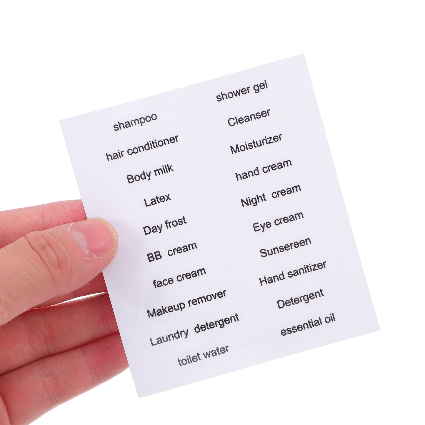 HOOWIFFY Black PVC Travel Toiletry Labels for Home and Travel Organization, 30 Pieces Stickers