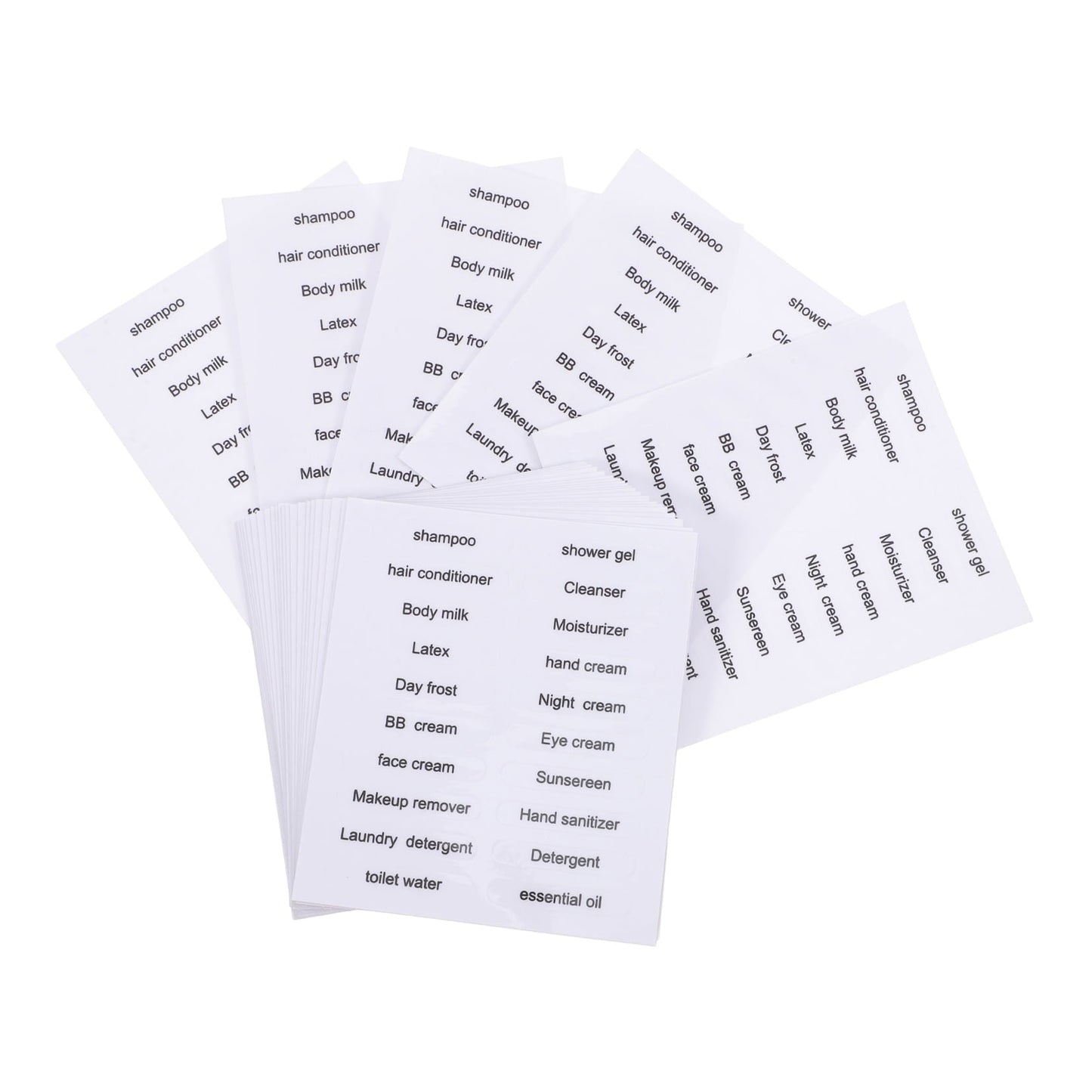 HOOWIFFY Black PVC Travel Toiletry Labels for Home and Travel Organization, 30 Pieces Stickers