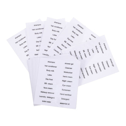 HOOWIFFY Black PVC Travel Toiletry Labels for Home and Travel Organization, 30 Pieces Stickers