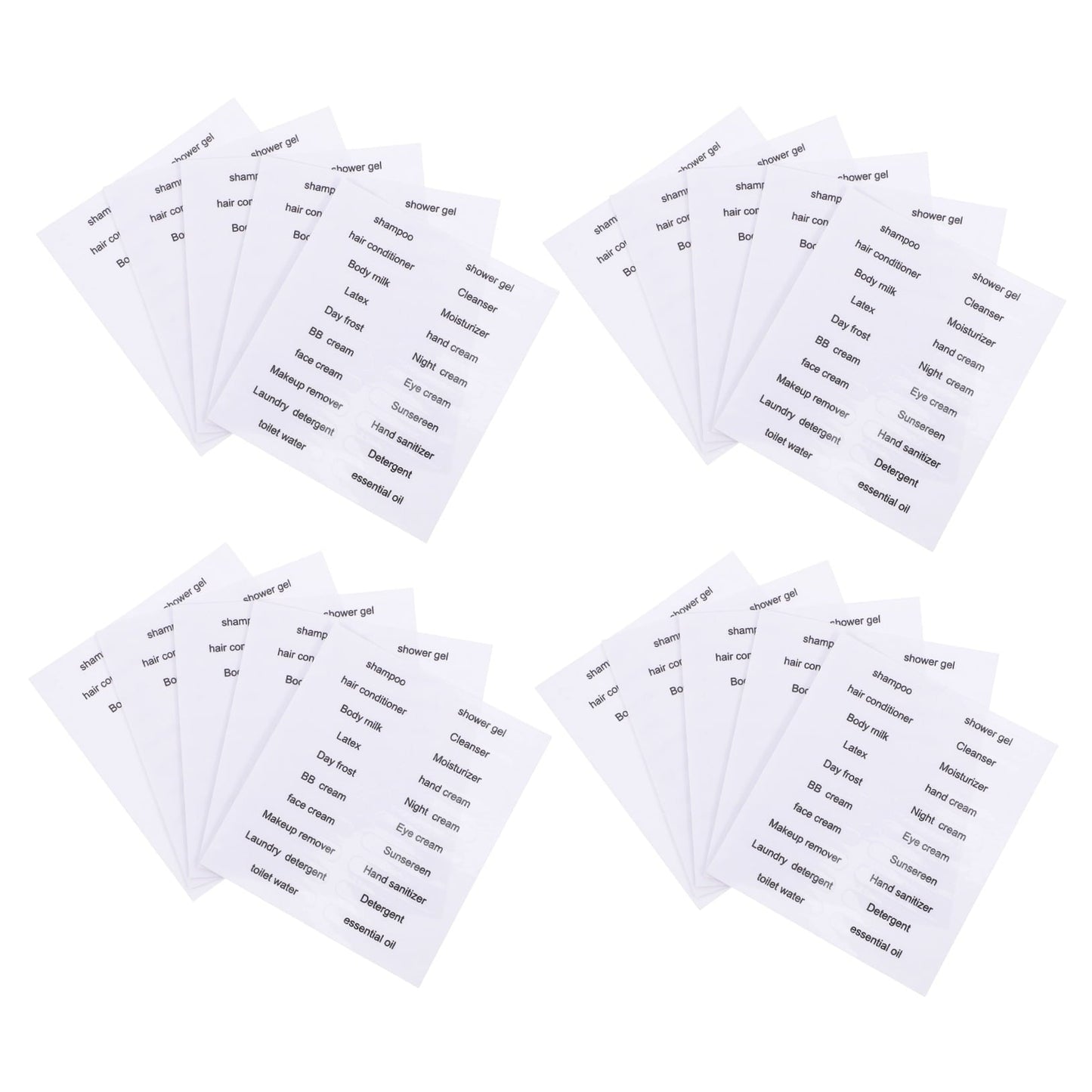 HOOWIFFY Black PVC Travel Toiletry Labels for Home and Travel Organization, 30 Pieces Stickers