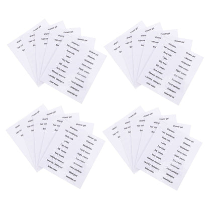HOOWIFFY Black PVC Travel Toiletry Labels for Home and Travel Organization, 30 Pieces Stickers