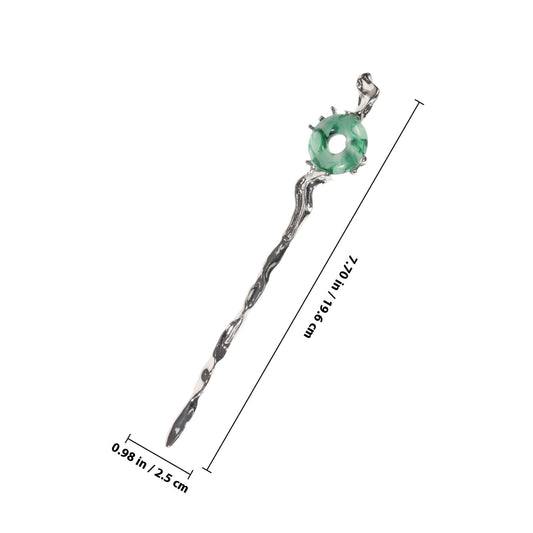 HOOWIFFY 2pcs Silver Hair Chopstick Vintage Hair Sticks Women for Night Out and Recital