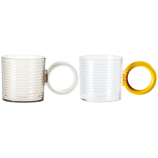 HOOWIFFY 2Pcs Reusable Bathroom Mouthwash Cups with Handle Large Capacity As Material Drinking Tumblers