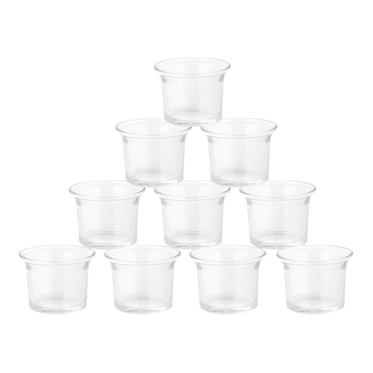 WHAMVOX Clear Glass Votive Candle Holders for Romantic Atmosphere Suitable for Home Decor Party Wedding 10 Pieces