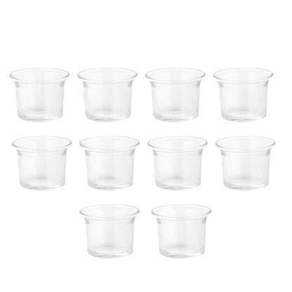 WHAMVOX Clear Glass Votive Candle Holders for Romantic Atmosphere Suitable for Home Decor Party Wedding 10 Pieces