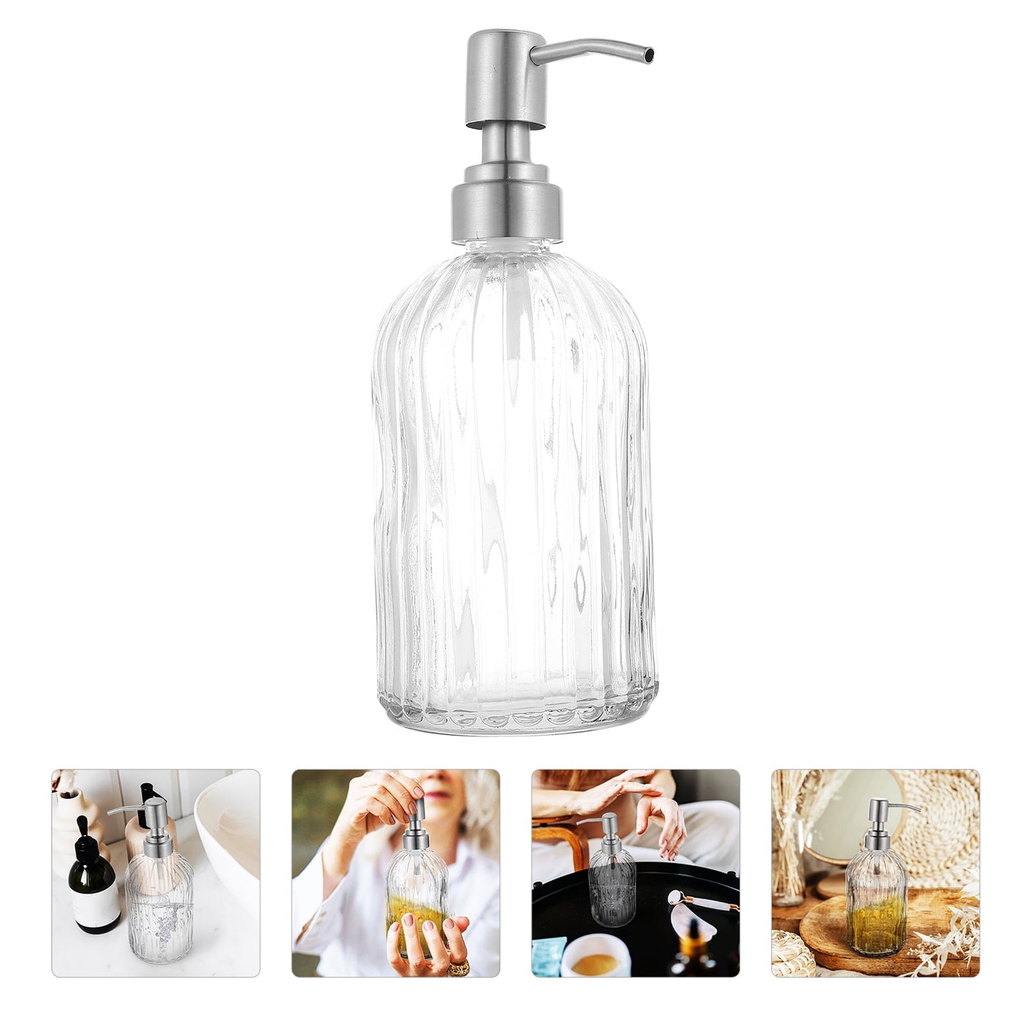 HOOWIFFY shower gel dispenser bottle Lotion Bottle Glass Reusability Household Users Home 1Pcs