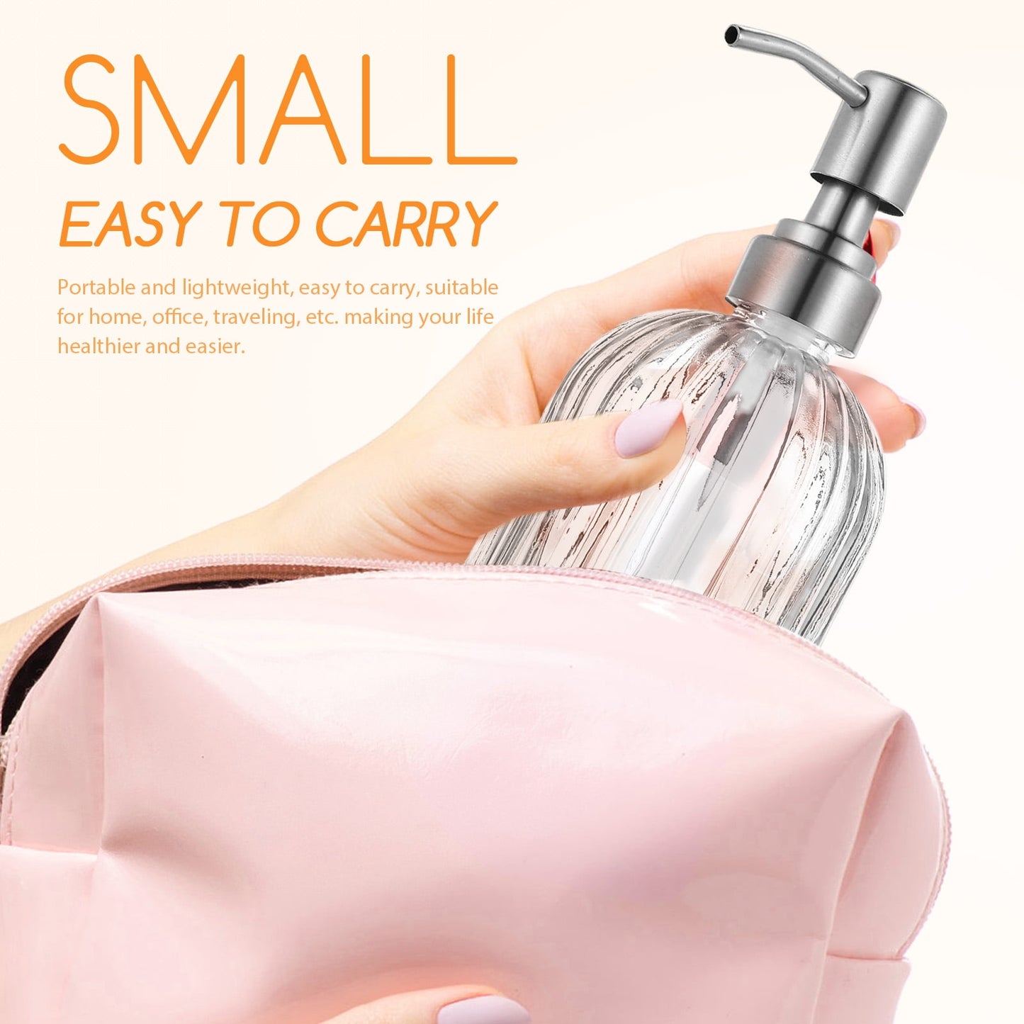 HOOWIFFY shower gel dispenser bottle Lotion Bottle Glass Reusability Household Users Home 1Pcs
