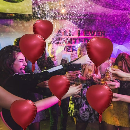 Lksixu 10pcs Heart Foil Balloons - 18inch Heart Shape Mylar Balloons For Romantic Love Valentine Is Day Wedding Birthay Party Decorations Valentines Day Decor 17.32" Silver