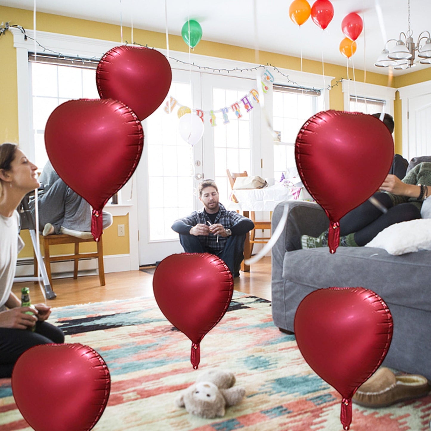 Lksixu 10pcs Heart Foil Balloons - 18inch Heart Shape Mylar Balloons For Romantic Love Valentine Is Day Wedding Birthay Party Decorations Valentines Day Decor 17.32" Silver