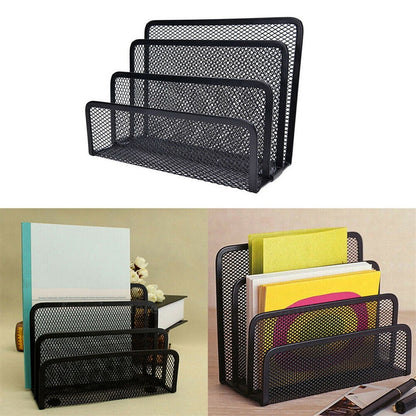 Darzheoy Mesh Desktop File Sorter Organizer, 5 Upright Section Bookshelf Organizer, Enduring File Sorter for Desk Home Office Classroom