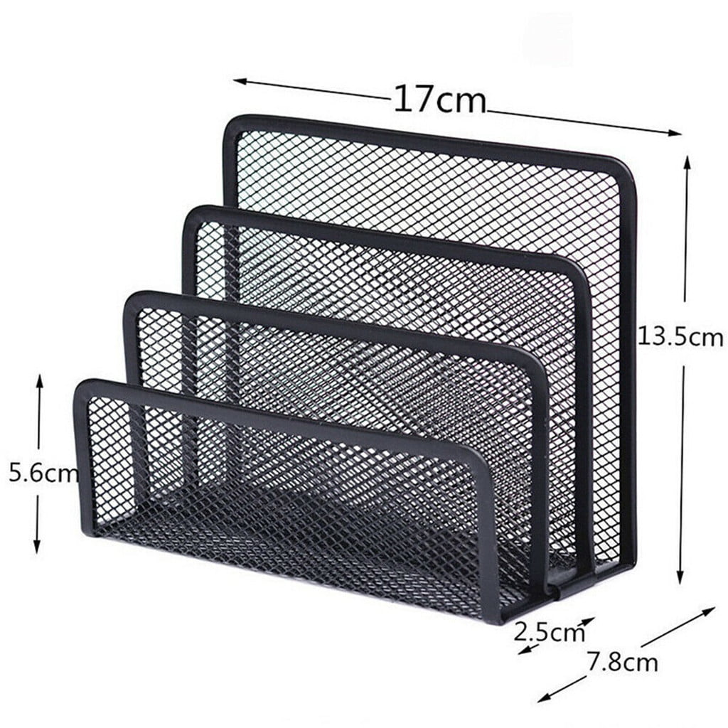 Darzheoy Mesh Desktop File Sorter Organizer, 5 Upright Section Bookshelf Organizer, Enduring File Sorter for Desk Home Office Classroom