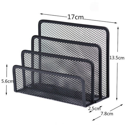 Darzheoy Mesh Desktop File Sorter Organizer, 5 Upright Section Bookshelf Organizer, Enduring File Sorter for Desk Home Office Classroom