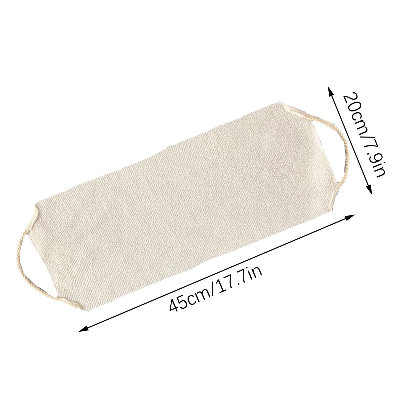 Chmadoxn Back Scrub for Shower Exfoliating Washcloth Back Cloth Body Extended Length Scrub Towel Nylon Exfoliating Stretchable Pull Strap Wash Cloth for Bath Body Scrub Washcloth 45 x 20 cm Beige
