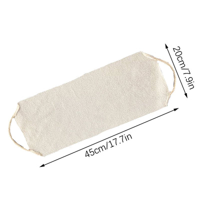 Chmadoxn Back Scrub for Shower Exfoliating Washcloth Back Cloth Body Extended Length Scrub Towel Nylon Exfoliating Stretchable Pull Strap Wash Cloth for Bath Body Scrub Washcloth 45 x 20 cm Beige