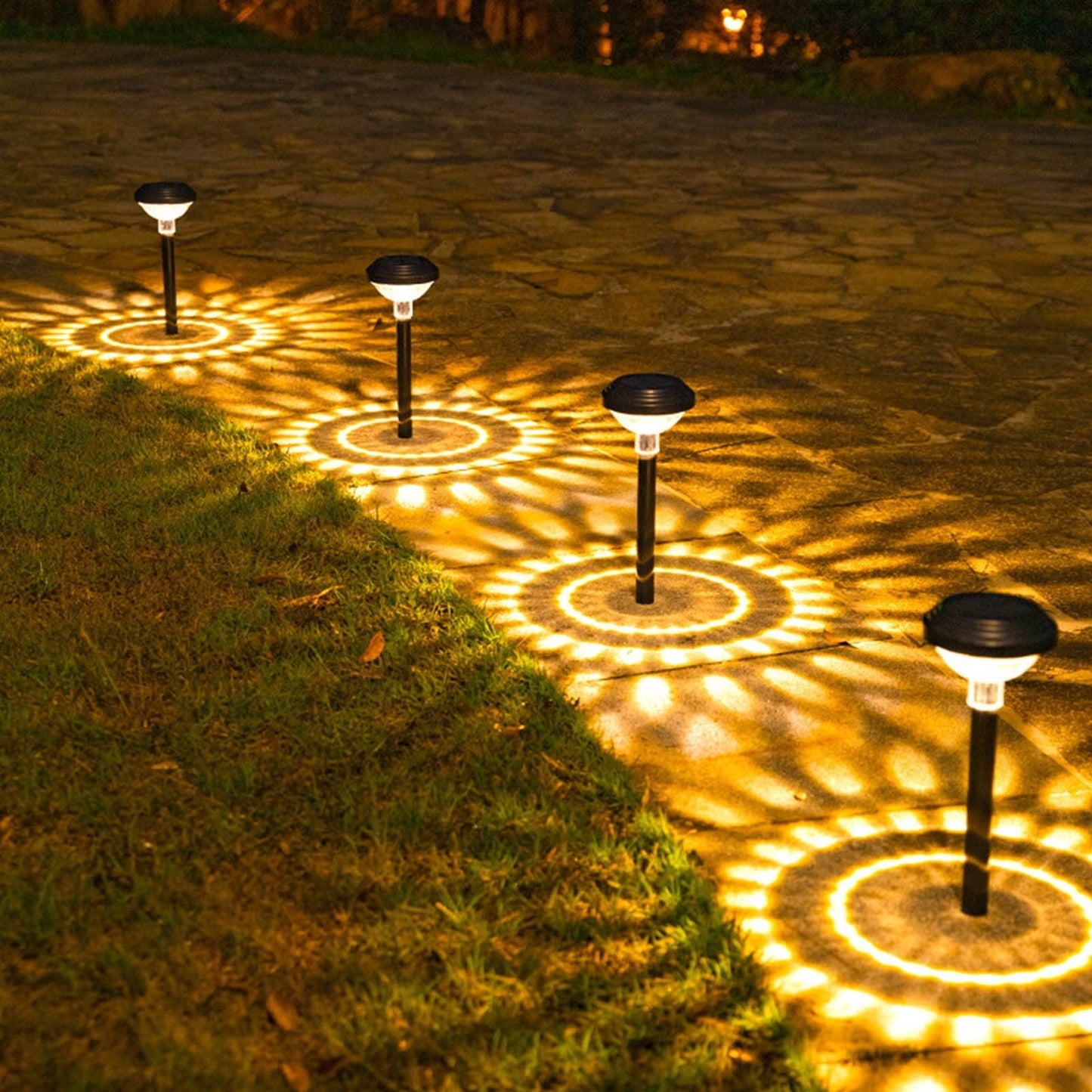 Darzheoy Solar Outdoor Lights, Solar Pathway Lights Outdoor, Solar Powered Garden Yard Lights for Walkway Sidewalk Driveway, Maintain 10 Hours of Lighting (2 Pack) 2 Pack Black