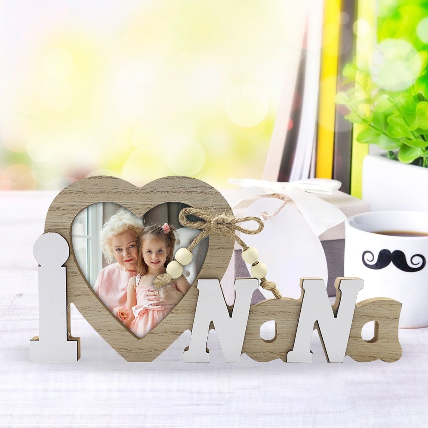 Chmadoxn Mr & Mrs Love Picture Frame for Wedding,Wooden Heart Shape Wedding Decor for Reception, Ceremony and Anniversary Party Valentine'S Day Valentines Day Gifts As Show B