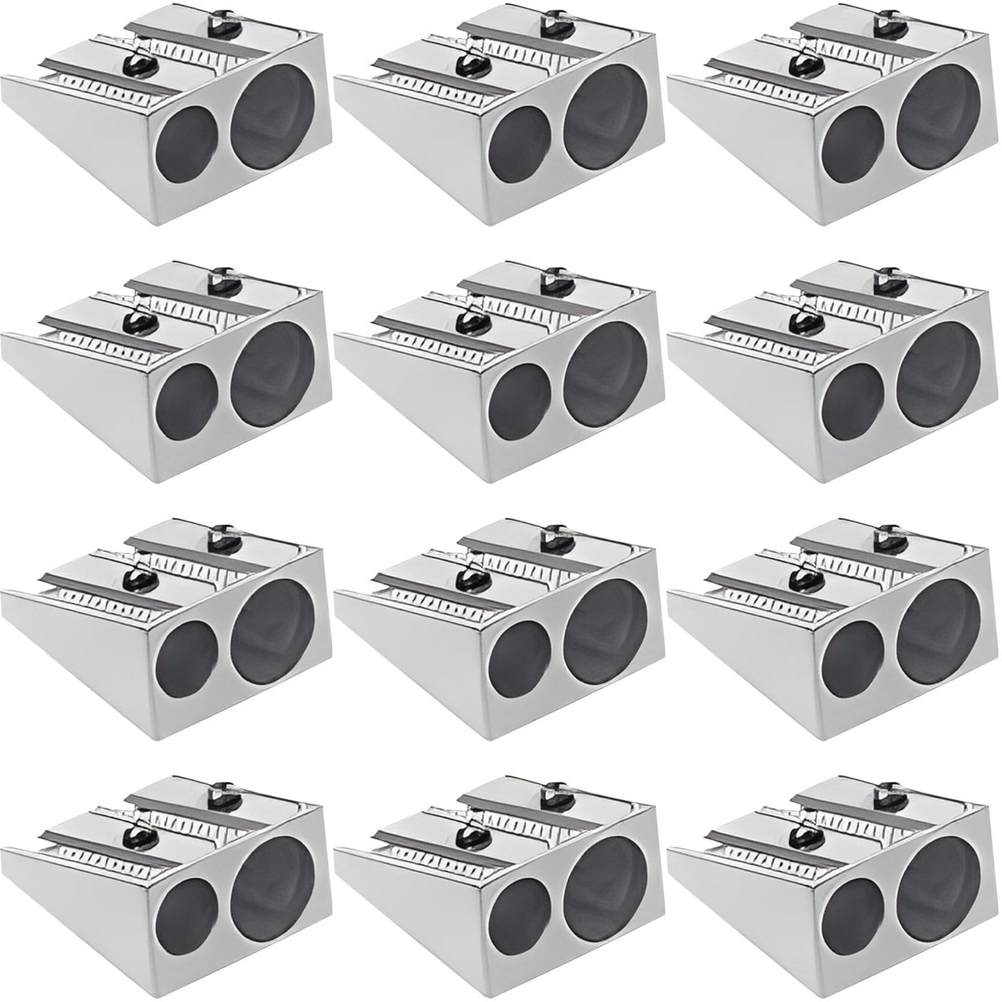Chmadoxn Pencil Sharpener Survival, Hand Held Pencil Sharpener, Metal Pencil Sharpener Magnesium, 2-Hole Pencil Sharpener Magnesium Alloy Wedge Profile, Magnesium Alloy Pencil Sharpener (12 pc) 0.9×0.9×0.4 in C