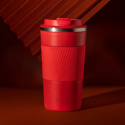 Chmadoxn Car Coffee Cup 510ml Travel Mug Stainless Steel Thermal Insulated Coffee Cup - Vacuum Insulation Water Bottle for Hot and Cold Water Coffee and Tea Black Mug Cafeteria Coffee Cup with Lid 3.46×6.69 in Blue