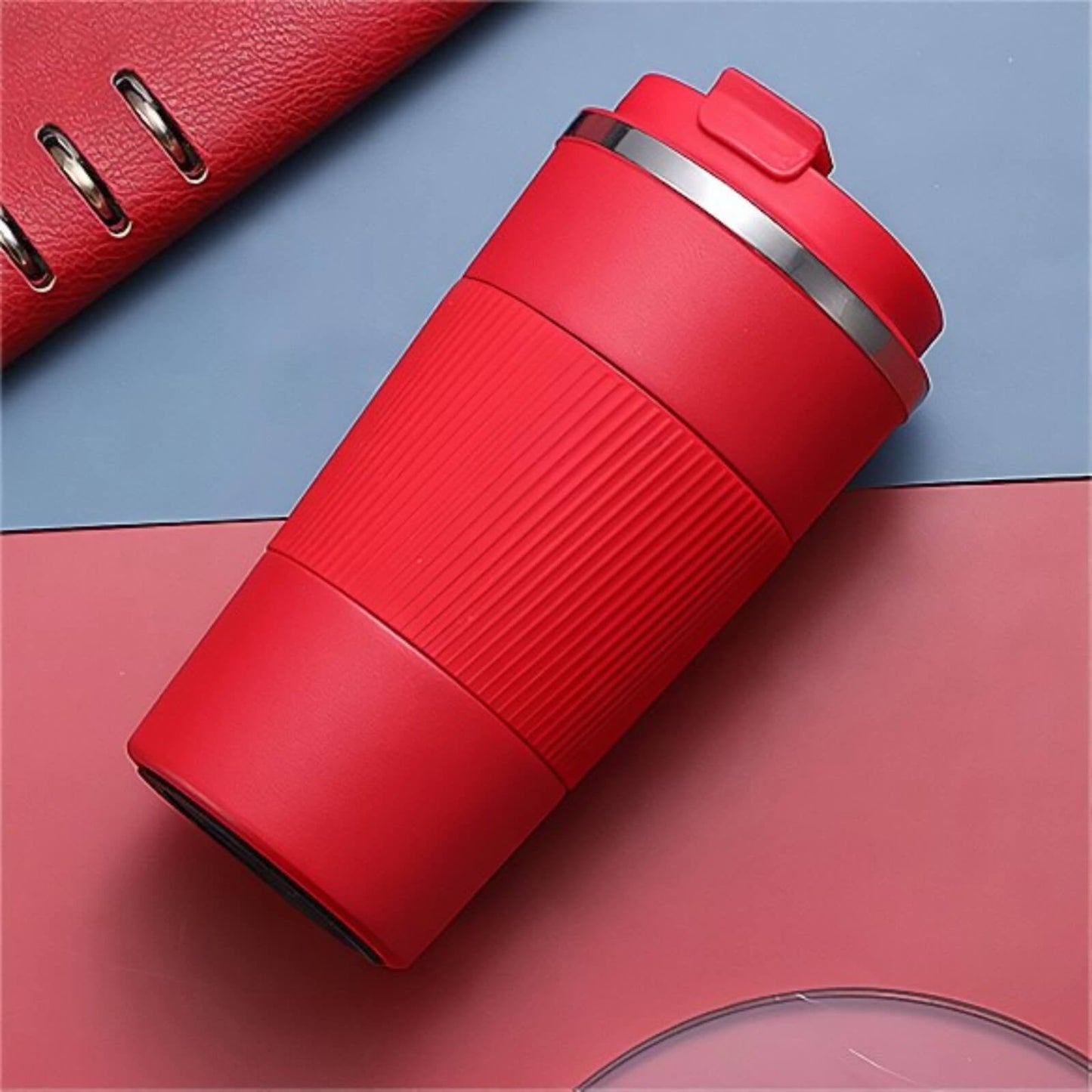 Chmadoxn Car Coffee Cup 510ml Travel Mug Stainless Steel Thermal Insulated Coffee Cup - Vacuum Insulation Water Bottle for Hot and Cold Water Coffee and Tea Black Mug Cafeteria Coffee Cup with Lid 3.46×6.69 in Blue