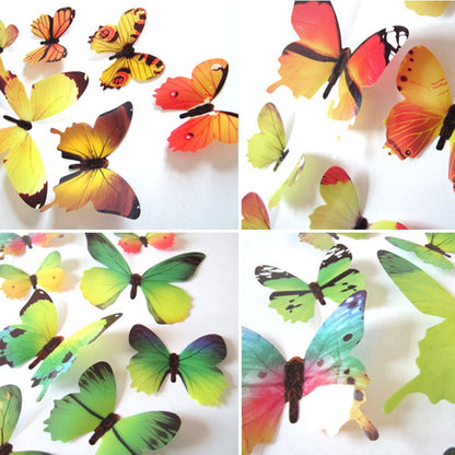 Darzheoy 12Pcs Butterfly Wall Decals, 3D Butterfly Wall Stickers Removable DIY Home Decorations Art Decor Wall Stickers Murals for Kids Bedroom Living Room Classroom Office Purple