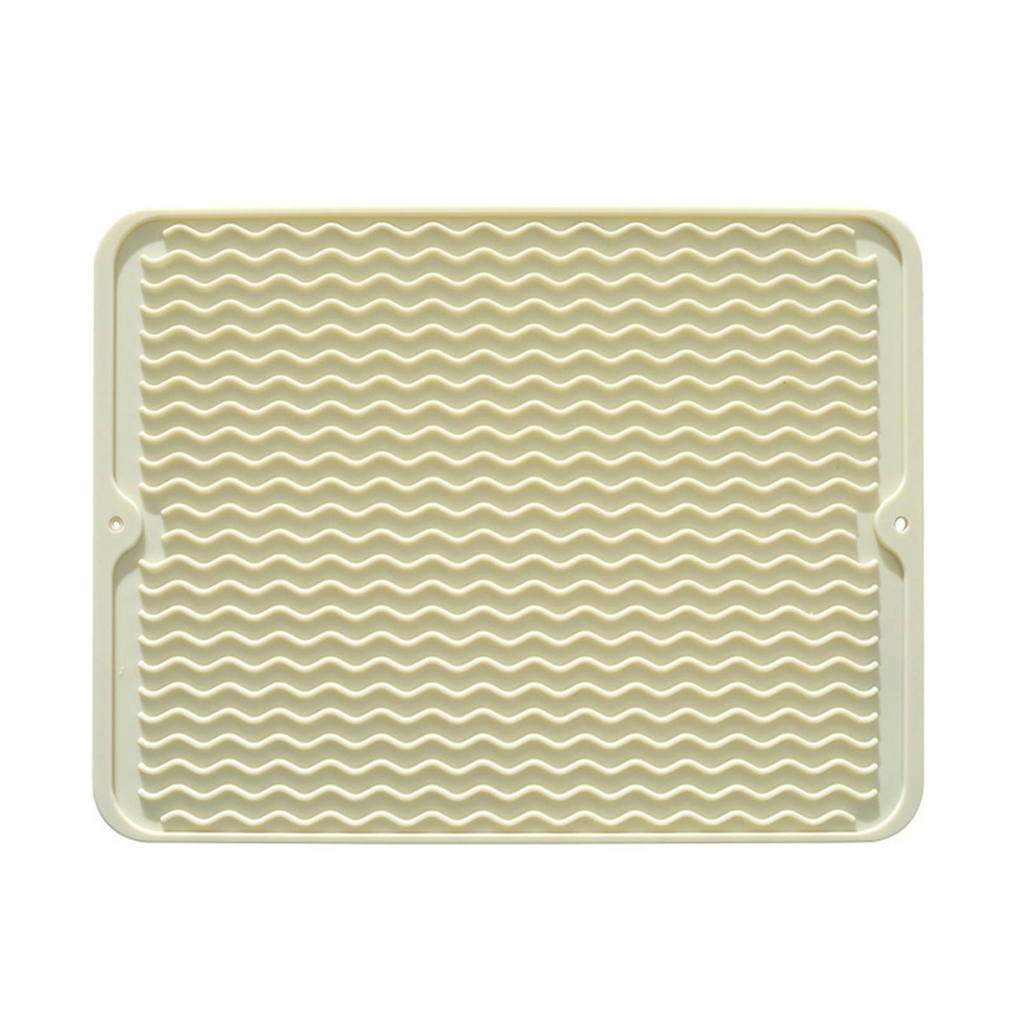 Chmadoxn Dish Drying Mat,Large Dish Drying Mats, Non-Slip Mat Easy Clean Drying Mat Large Heat Dish Drainer Mat for Kitchen Counter Sink Refrigerator or Drawer Easy to Clean 11.8×15.7 in Beige
