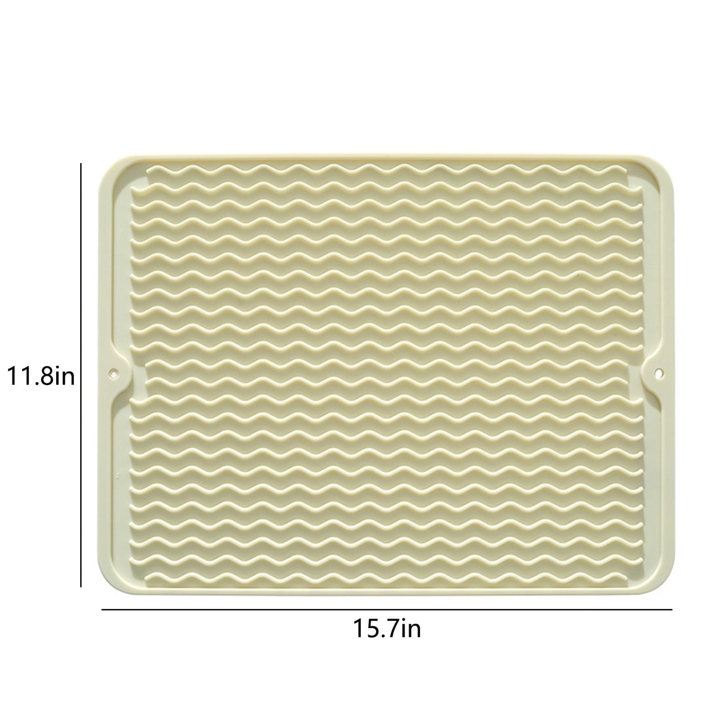 Chmadoxn Dish Drying Mat,Large Dish Drying Mats, Non-Slip Mat Easy Clean Drying Mat Large Heat Dish Drainer Mat for Kitchen Counter Sink Refrigerator or Drawer Easy to Clean 11.8×15.7 in Beige