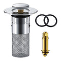 Chmadoxn Universal Bathroom Sink Stopper, Basin Sink Drain Strainer, Bathroom Sink Plug with Stainless Steel Hair Catcher on 1 pc A