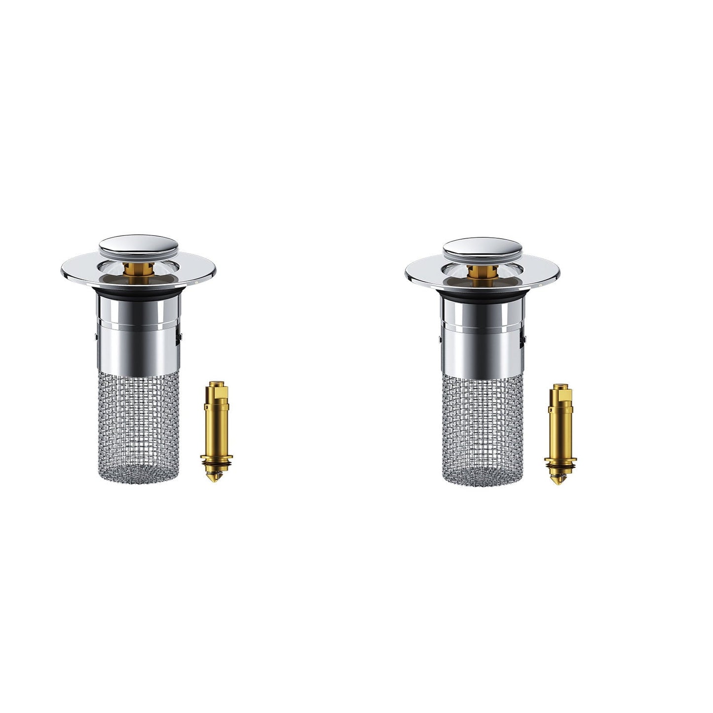 Chmadoxn Universal Bathroom Sink Stopper, Basin Sink Drain Strainer, Bathroom Sink Plug with Stainless Steel Hair Catcher on 2 pc C