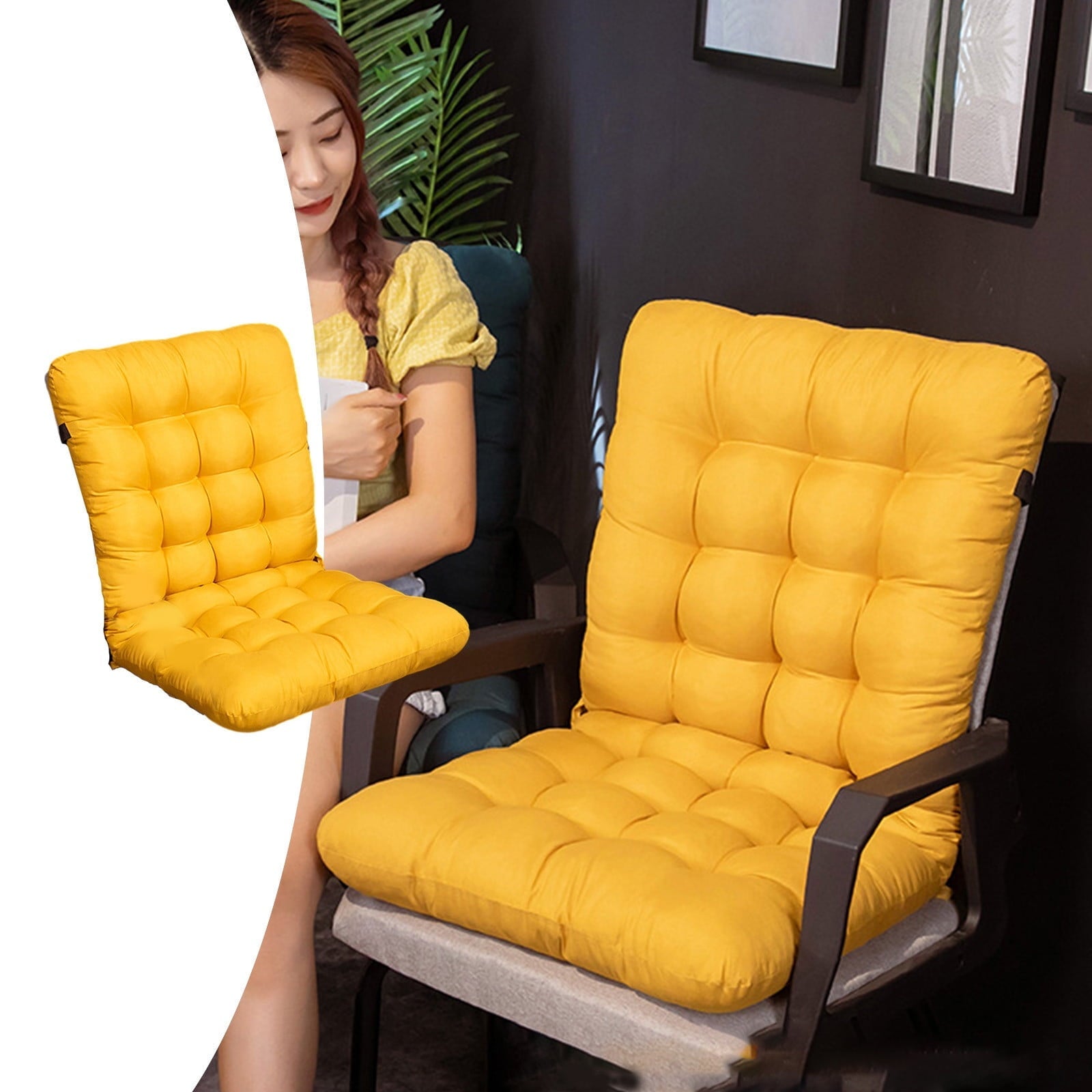 Chmadoxn 31.5 x 15.7 inches Outdoor High Back Chair Cushions Rocking Chair Cushions Replacement 49.2Ã17.7 in Green.