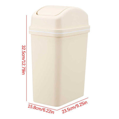 Chmadoxn Kitchen Trash Can 6 L with Lid, Plastic Tall Garbage Can Outdoor and Indoor, Large Recycle Bin and Waste Basket for Home, Office, Garage, Patio, Restaurant 6.22×9.25×12.8 in A