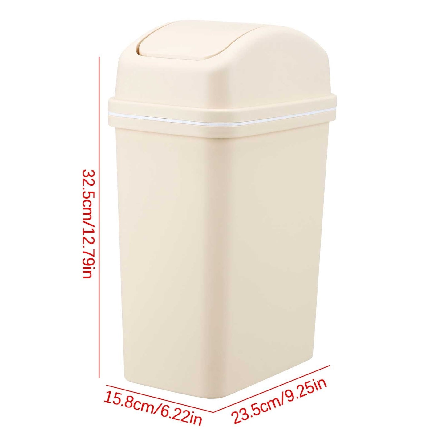 Chmadoxn Kitchen Trash Can 6 L with Lid, Plastic Tall Garbage Can Outdoor and Indoor, Large Recycle Bin and Waste Basket for Home, Office, Garage, Patio, Restaurant 6.22×9.25×12.8 in C
