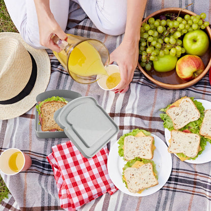 Darzheoy Sandwich Containers, Reusable Sandwich Box Container, Sandwich Holder Bread Container for Adults, BPA Free, Microwave & Dishwasher Safe, Office, Camping Gray