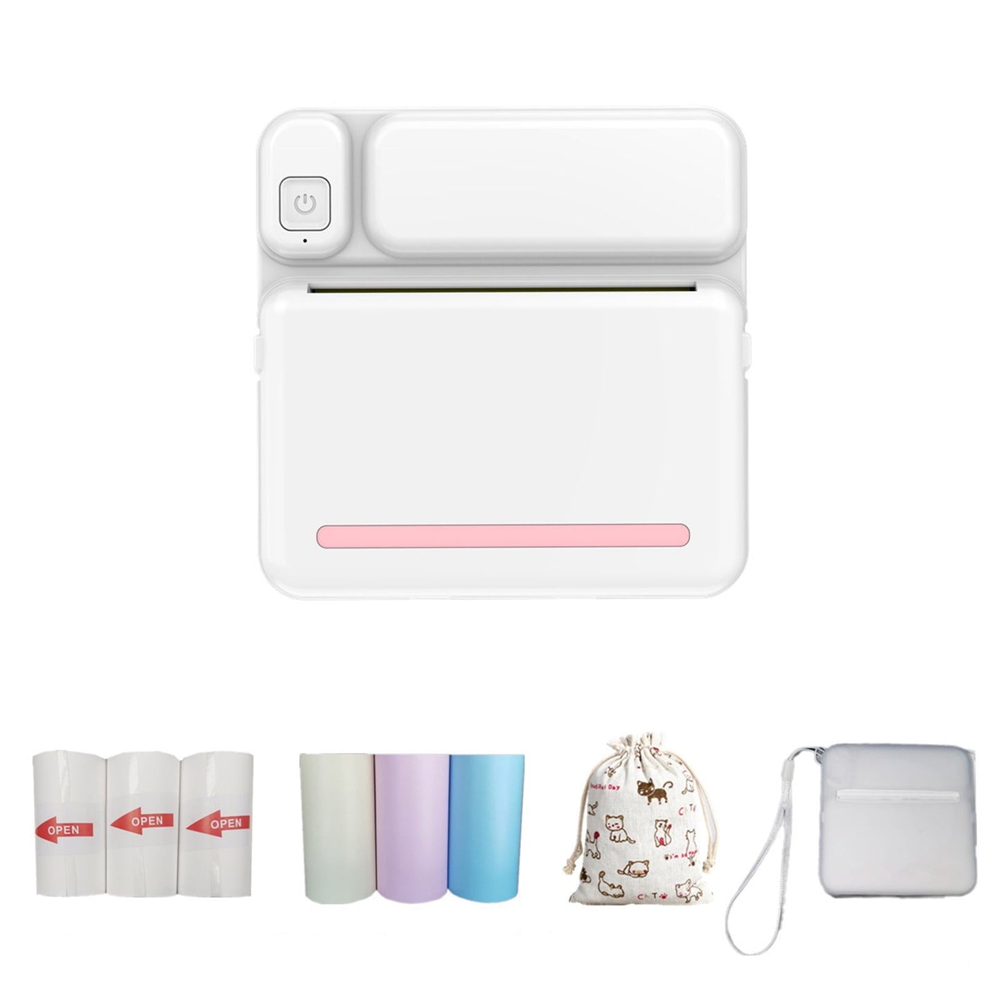 Back to School Chmadoxn Thermal Portable Bluetooth Printers, High Resolution Instant Photo Printer, Mini Wireless Thermal Image Photo Printers for Android IOS Mobile Phone 3.1×1.5×3.1 in Pink