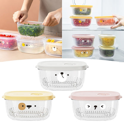 Darzheoy Fridge Berry Storage Container with Lids with Strainer, Plastic Fresh Produce Saver Keeper for Vegetable Fruit Meat Lettuce, BPA Free Kitchen Refrigerator Organization Yellow