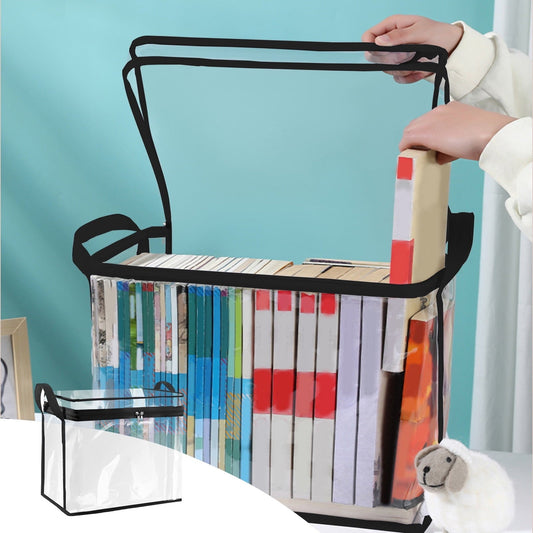 Kdkad Clear Notebook Storage Organizer Box, Plastic Stackable Notebook Display Case, Storage Showcase for Toy Dolls, Notebooks, Handbags, Shoes Organizing 9.1Ã6.7Ã9.1 in Clear.