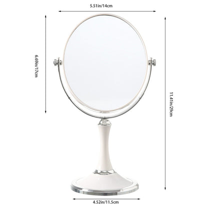 Back to School Chmadoxn Magnifying Makeup Mirror Double Sided Tabletop Mirror with 3 Magnification, Magnified Desk Mirror for Makeup, Cosmetic Vanity Mirror with Stand and 360Â° Rotation 5.5Ã11.4 in White.