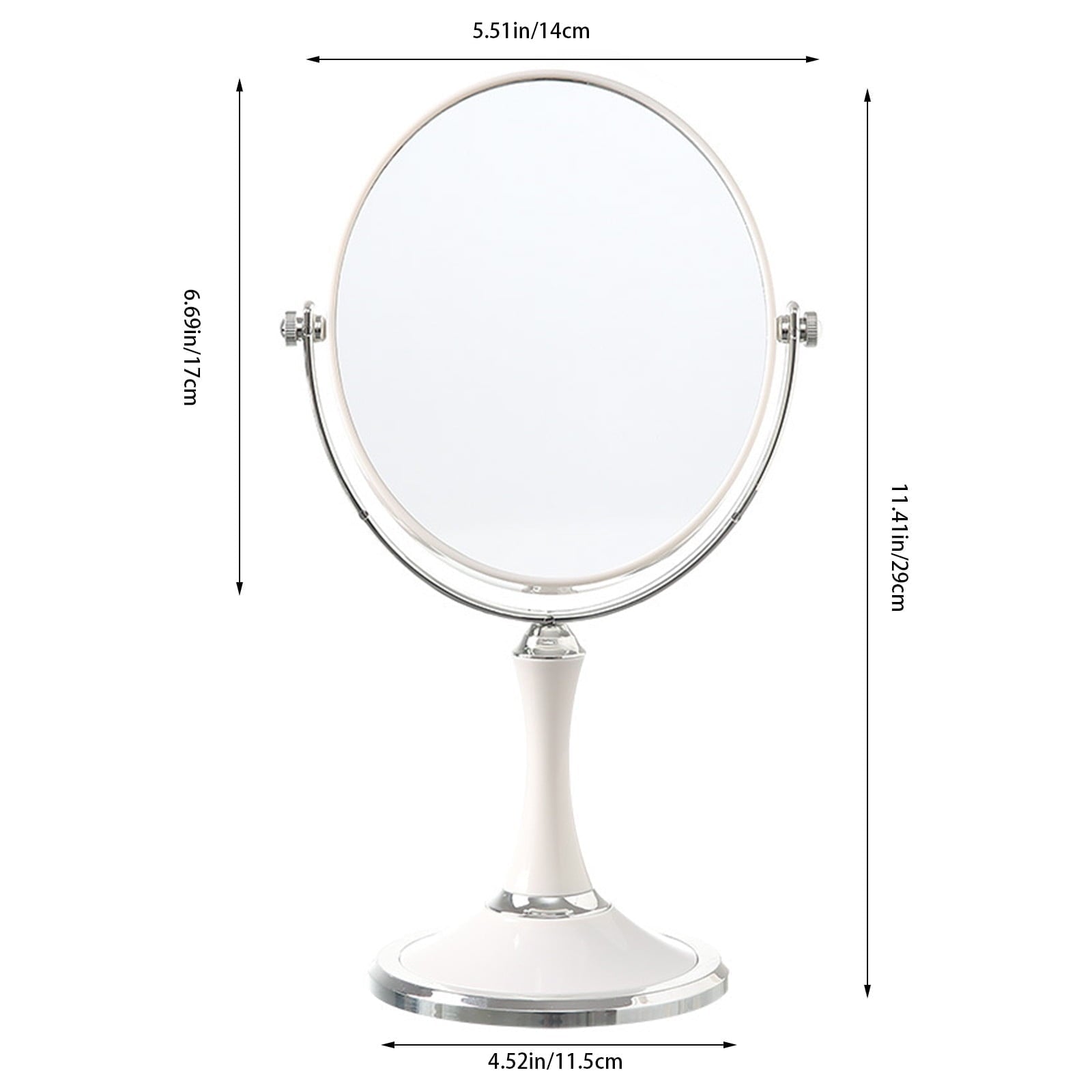 Back to School Chmadoxn Magnifying Makeup Mirror Double Sided Tabletop Mirror with 3 Magnification, Magnified Desk Mirror for Makeup, Cosmetic Vanity Mirror with Stand and 360Â° Rotation 5.9Ã11.4 in White.