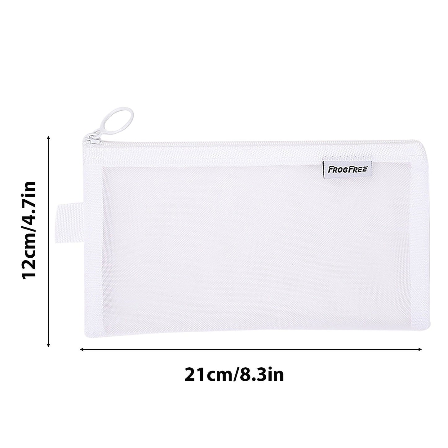 Kdkad Transparent Mesh Pencil Case, Pencil Pouch, Clear Makeup Bags, Nylon Mesh Pen Pouch with Zipper Pencil Case Stationery Storage Bag for Home Office Supplies Cosmetics Travel Accessories 8.3Ã4.7 in Black.
