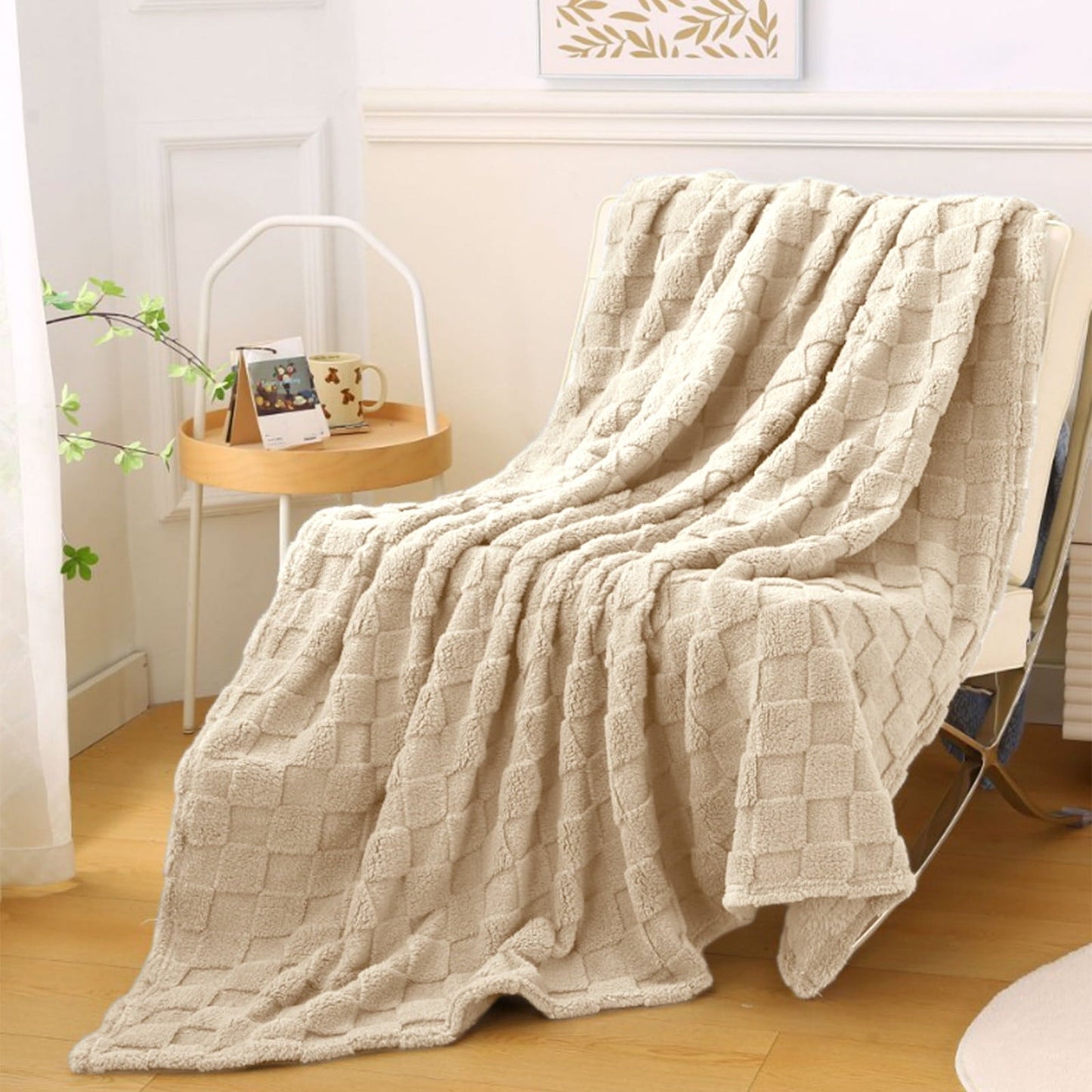 Kdkad Super Soft Throw Blanket, Cooling Blankets, Cotton Bed Blanket, Cotton Thermal Throw Blanket, Lightweight Throw Breathable Premium Soft Comfortable Machine Washable Blanket for All Season 39.3×59 in Green