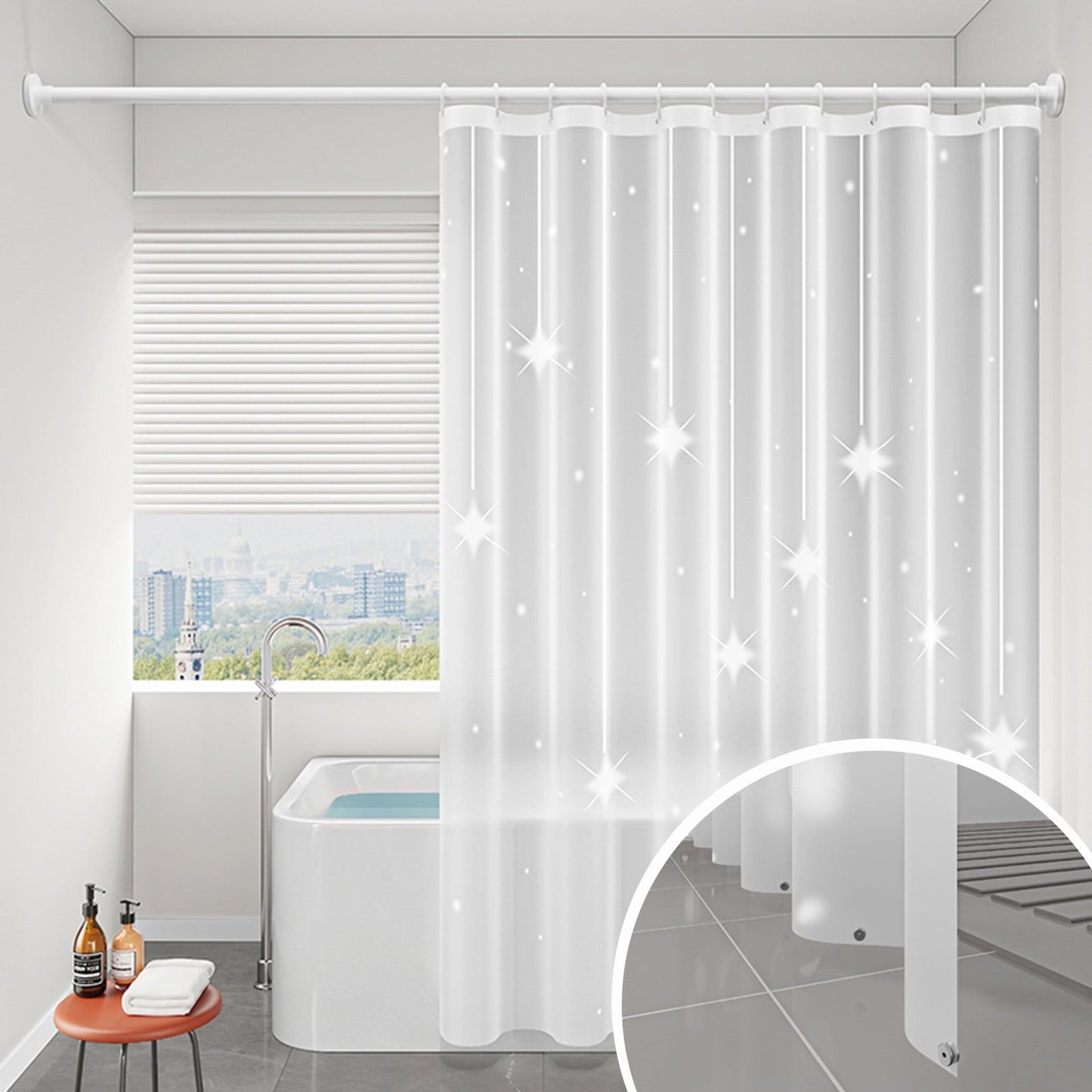 Kdkad Shower Curtain, 31.5×71 Inch Shower Curtain Liner, Waterproof Plastic Shower Liner, Cute Lightweight Shower Curtain for Bathroom 71×47.2 in B