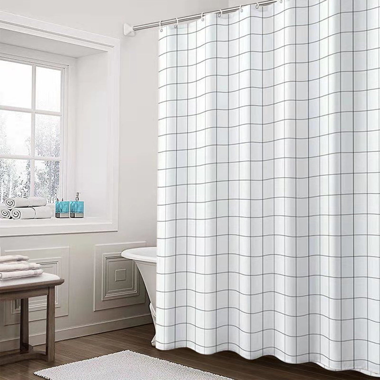 Kdkad Shower Curtain, 31.5×71 Inch Shower Curtain Liner, Waterproof Plastic Shower Liner, Cute Lightweight Shower Curtain for Bathroom 31.5×71 in E