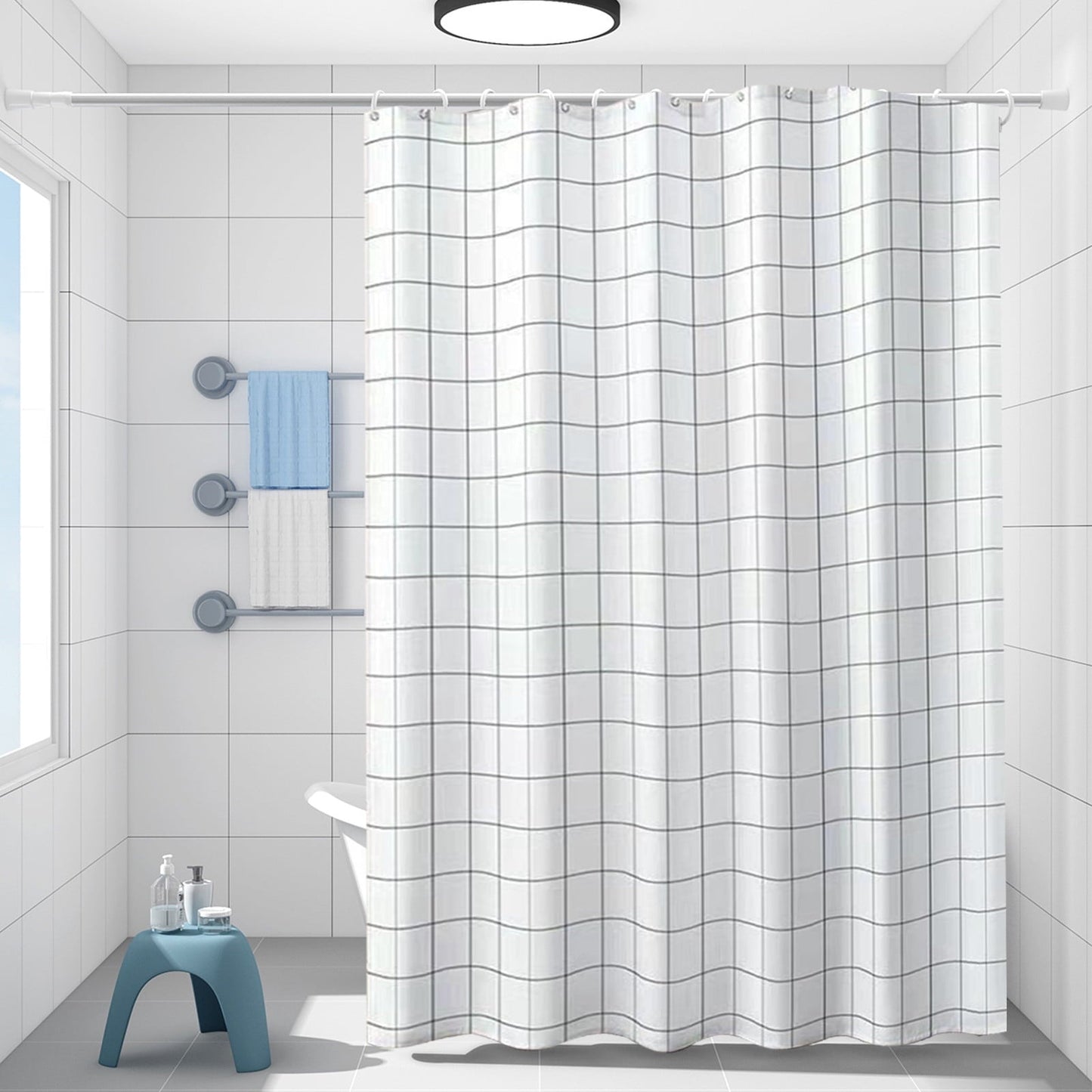 Kdkad Shower Curtain, 31.5×71 Inch Shower Curtain Liner, Waterproof Plastic Shower Liner, Cute Lightweight Shower Curtain for Bathroom 31.5×71 in E