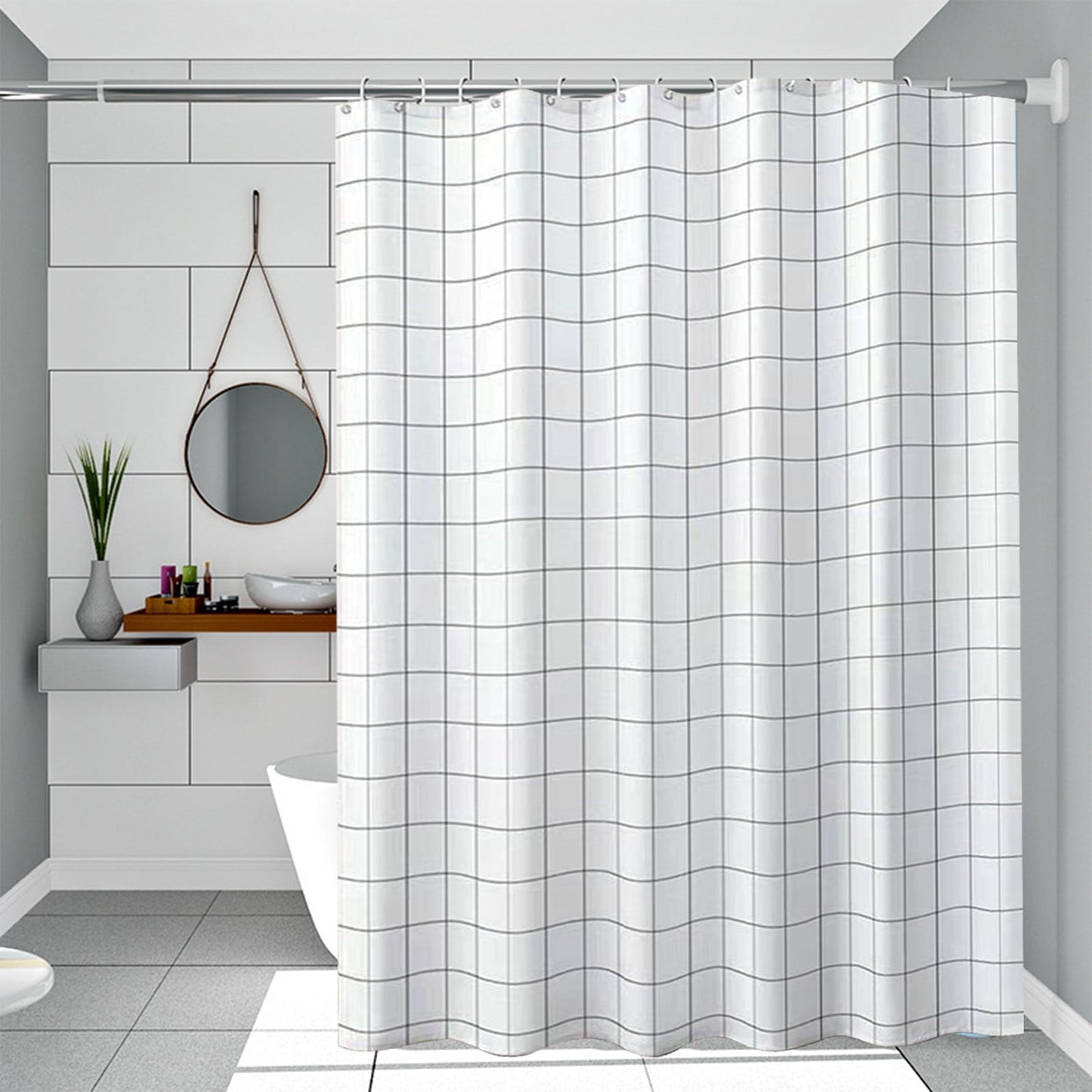 Kdkad Shower Curtain, 31.5×71 Inch Shower Curtain Liner, Waterproof Plastic Shower Liner, Cute Lightweight Shower Curtain for Bathroom 31.5×71 in E