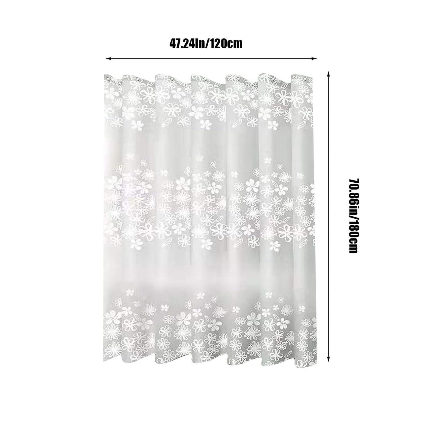 Kdkad Shower Curtain, 31.5×71 Inch Shower Curtain Liner, Waterproof Plastic Shower Liner, Cute Lightweight Shower Curtain for Bathroom 47.2×71 in White