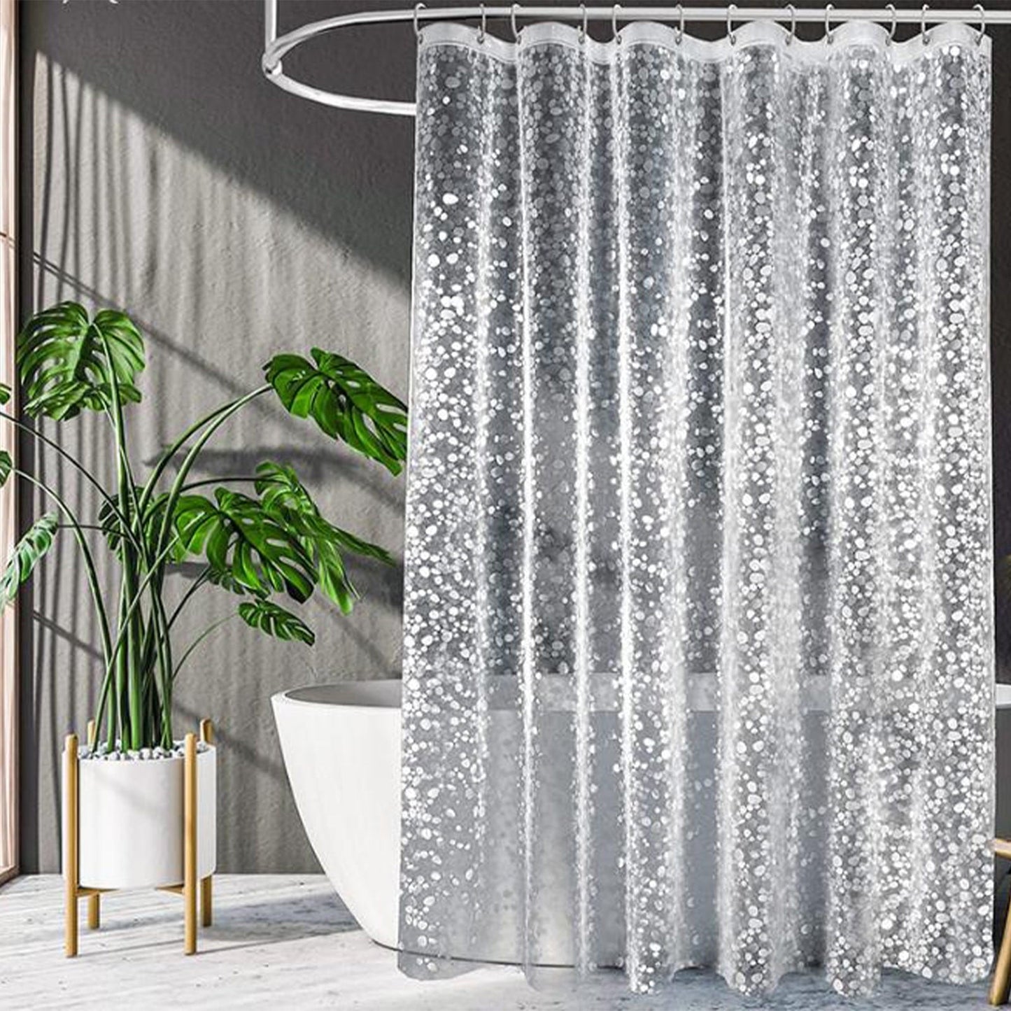 Kdkad Shower Curtain, 31.5×71 Inch Shower Curtain Liner, Waterproof Plastic Shower Liner, Cute Lightweight Shower Curtain for Bathroom 71×59 in White