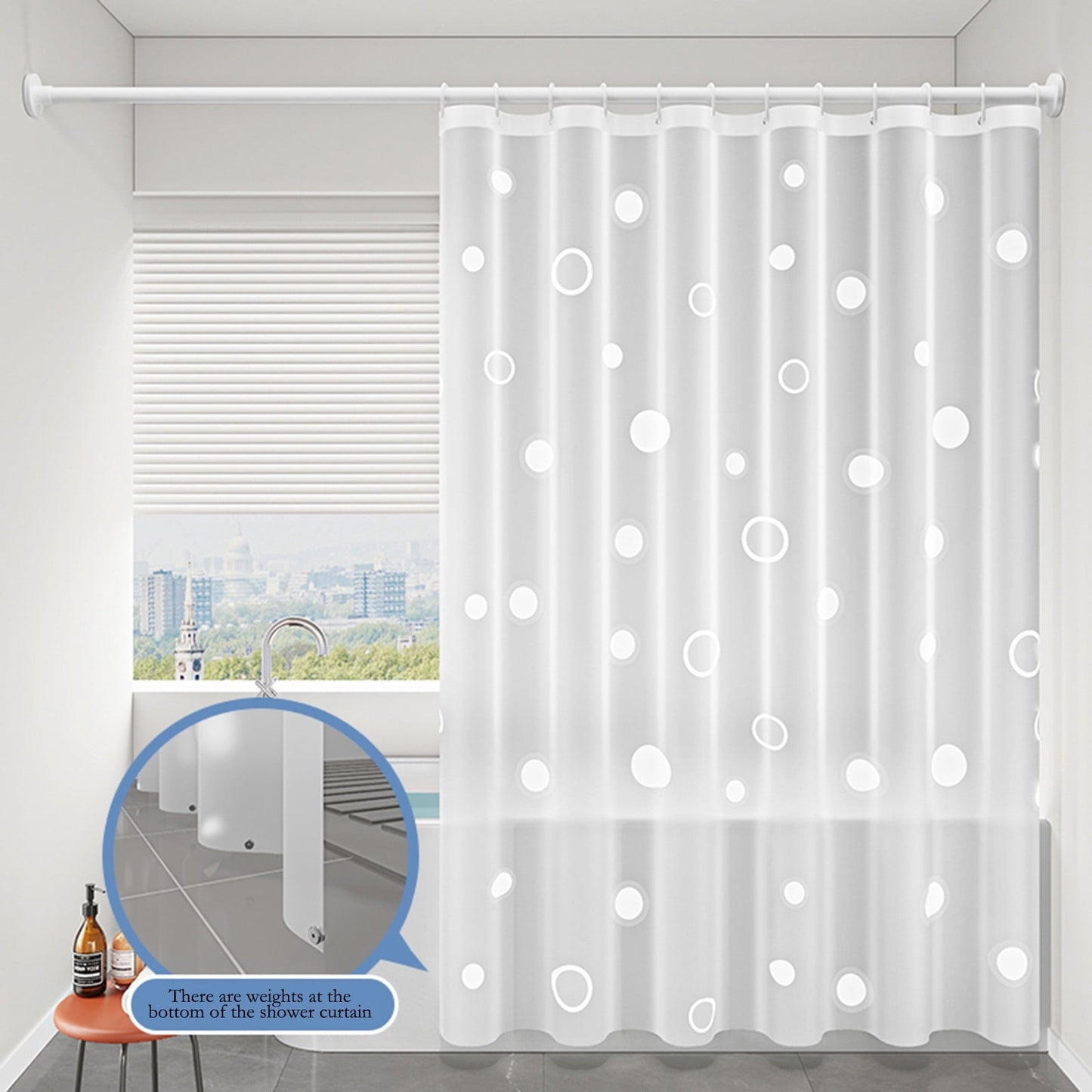 AYktou EVA Bathroom Shower Curtain Frosted Floral Waterproof Shower Curtain Line Lightweight Plastic Bathroom Shower Curtain with Weighted Magnets for Shower Stall Bathtubs 12 Hooks S D