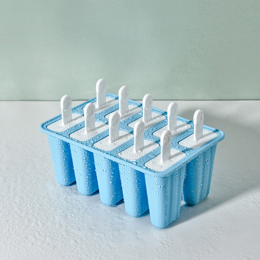 Darzheoy Popsicle Mould, Popsicle Molds 10 Pieces Silicone Ice Molds BPA Free Popsicle Mold Reusable Easy Release Ice Make Light Blue